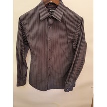 Apt 9 Men Clothing Striped medium black striped long sleeve button up sh... - $9.46