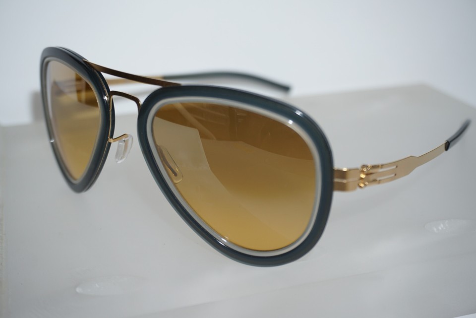 NEW AUTHENTIC IC BERLIN MODEL RINALDO P.  MATT GOLD SUNGLASSES - $289.99