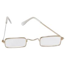 Retro SANTA RECTANGULAR GLASSES Gold Wire Frame Adult Cosplay Novelty-CL... - €4,90 EUR