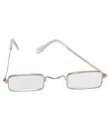 Retro SANTA RECTANGULAR GLASSES Gold Wire Frame Adult Cosplay Novelty-CL... - $5.67