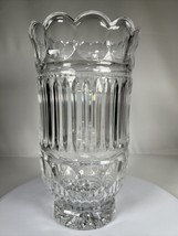 &quot;Crystal Clear&quot;  Made in Poland 24% Lead Crystal Thumbprint/Large Coin Dot Vase - £26.61 GBP