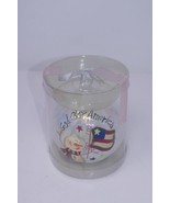 Crazy Mountain God Bless America Glass Holiday Ornament ~ Snowman &amp; Flag... - £14.43 GBP
