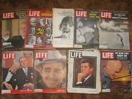 Lot of 8 Magazines LIFE 1961 John Glenn JFK Khrushchev GABLE Communism [Z147g] - £30.20 GBP