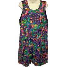 Vintage Just Class Womens Y2K Floral Shorts Overalls Romper Tropical Pri... - £39.99 GBP