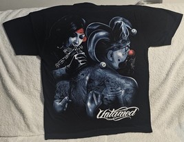 Lady Tattooing Joker Tattoo Evil Clown Gun Skull Hat Untamed T-SHIRT Shirt - $11.37