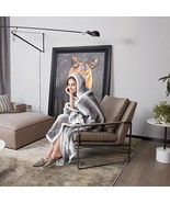Zephyr Gray Comfy Hoodie Wearable Stripe Thick Sherpa 50&quot; x 70&quot; - €22,34 EUR