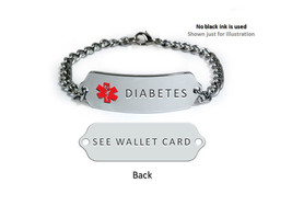 DIABETES Medical Alert ID Bracelet. Free medical Emergency Card! - £23.76 GBP