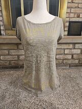 DKNY Jeans Y2K Graphic Print Baby Tee Womans Sz Large Skater Grunge Boho... - $27.72