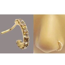 Forma De L Aro Nariz Tuerca Lab-Created Moissanita 20Ge 18K Plata Bañada en Oro - £26.79 GBP