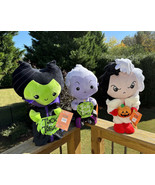 Disney Villains MALEFICIENT, URSULA &amp; CRUELLA Plush Halloween Door Greet... - $94.99