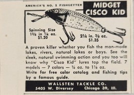 1954 Print Ad Midget Cisco Kid Fishing Lures Wallsten Tackle Chicago,Illinois - £6.60 GBP