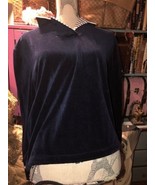 ST.JOHN SPORT by Marie Gray Charming Navy Blue Velvet Blouse Size P - $25.74