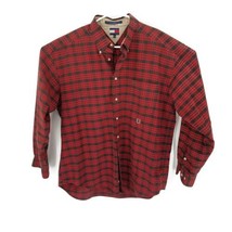 VTG Tommy Hilfiger Red Lumberjack Plaid L/S/ Button Up 100% Cotton Shirt Mens XL - £19.00 GBP