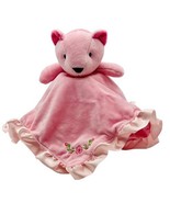 Stepping Stones Pink Bear  Lovey Flower Floral Ruffle Edge Baby Security... - $18.69