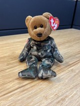 Ty Beanie Babies Hero the Bear Plush 2003 10th Anniversary USA Soldier KG JD - £11.67 GBP