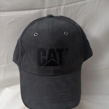 Caterpillar CAT Equipment Gray Faux Suede Strapback Slouch Dad Baseball Hat Cap - £13.15 GBP
