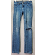Hudson Jeans Girls Sz 10 Blue Medium Wash Denim Ripped Cotton Pockets Sk... - $25.80