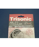 Telephone cord trisonic 25 ft modular extension cord clear NOS - $27.16 CAD