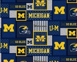 Fleece University of Michigan Wolverines U of M Team Fleece Fabric Print... - £12.65 GBP