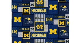 Fleece University of Michigan Wolverines U of M Team Fleece Fabric Print A506.60 - £12.55 GBP