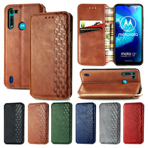 For Motorola MOTO G8 Power Lite Flip Leather Wallet Stand Magnetic Case Cover - £36.27 GBP