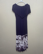 Hodges Collection Dress Boho Hippy EGGPLANT  Stretch Knit Maxi Sundress SZ S NEW - £55.15 GBP