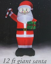 New Giant 12&#39;  Airblown Inflatable Santa Lighted Christmas Holiday Yard Display - £75.92 GBP