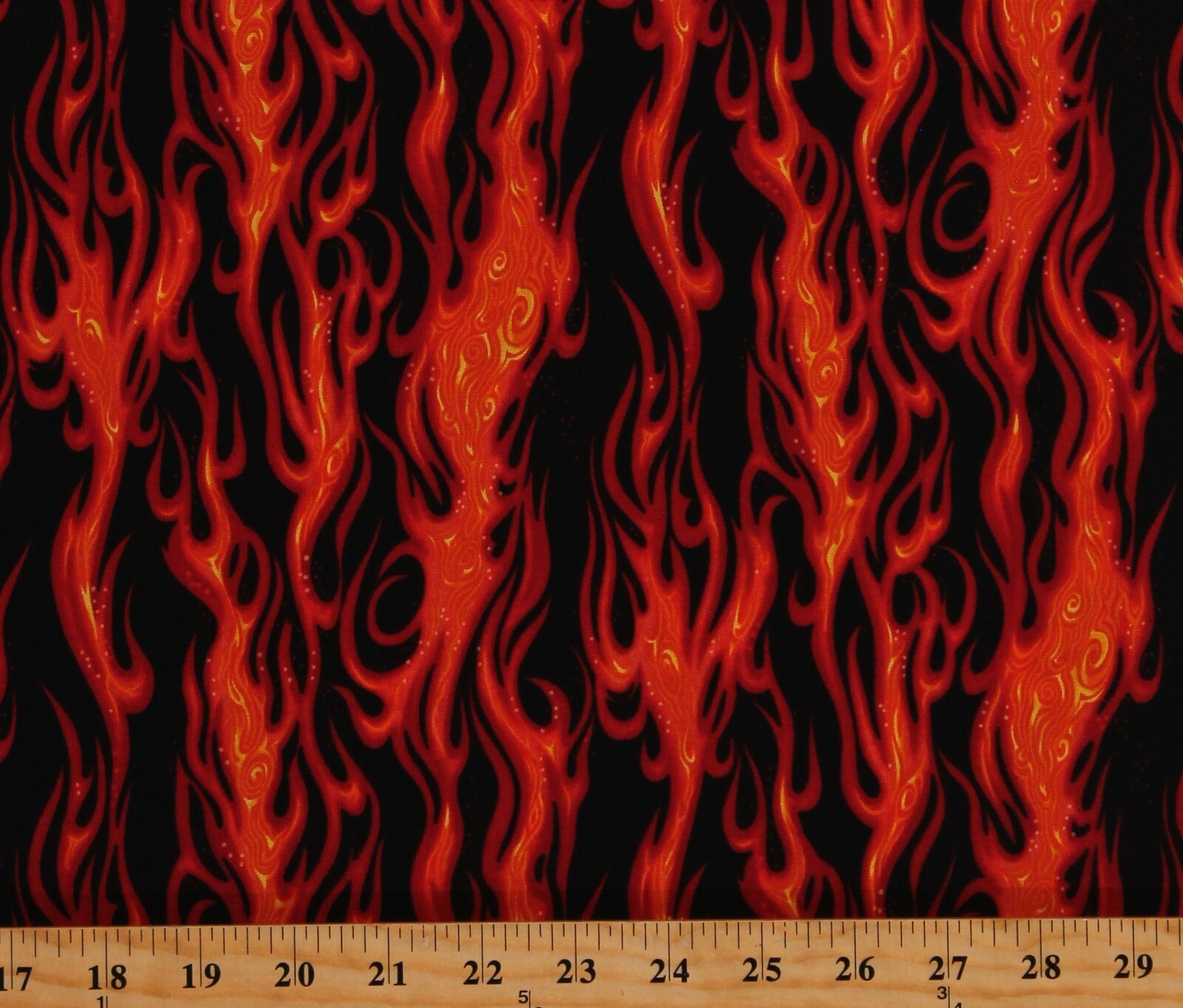 Cotton Flames Fire Car Hot Rod on Black Fabric Print by the Yard D656.02 - $14.95