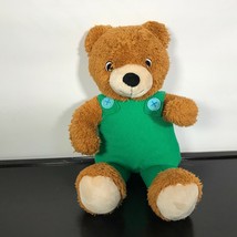 KOHL&#39;s Cares plush toy  Bear with Green Overalls. 14&quot; Tall. Teddy Bear Stuff - £12.44 GBP