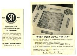 S &amp; R Scrabble &amp; Games Brochures 1954 Selchow &amp; Richter - $17.82
