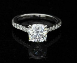 2 CT Vintage Sapphire Solitaire Engagement Ring in 14 K White Gold Over - $51.89
