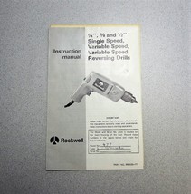 Rockwell Drill Instruction Manual P/N 685500-777 - $8.71