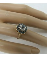 14k Yellow Gold Diamond Sapphire Ring Designer IL 3.46 Grams .40 TCW Siz... - £191.27 GBP