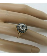 14k Yellow Gold Diamond Sapphire Ring Designer IL 3.46 Grams .40 TCW Siz... - $328.23 CAD