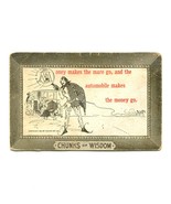 Money Makes the Mare Go Chunks of Wisdom Automobilia Postcard 1910s Unpo... - £7.66 GBP