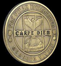 10pcs - Everyday Carry Carpe Diem Memento Mori Coins, Stoicism Philosophy Tokens - £23.85 GBP