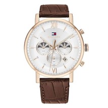 Montre pour homme Tommy Hilfiger 1710394 bracelet en cuir à quartz avec... - £82.88 GBP