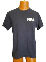 NRA Men&#39;s Size Medium T Shirt Short Sleeve Blue Double Sided Flag  - $9.99