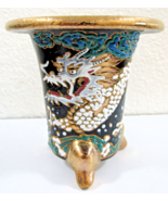 Japanese Bonsai Orchid Omoto Pot Moriage White Dragon Hand Painted 4 1/2... - $123.75