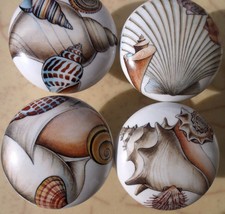 Seashell Cabinet Knobs w/ Sea shell Shell #6 (4) - £13.40 GBP