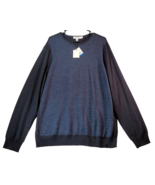 Calvin Klein Sweater Womens Size XL Navy Knit Wool Long Sleeve Logo Roun... - £25.99 GBP