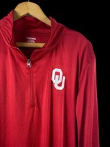 OU Sooners 1/4 Zip Size XL Mens Red Pullover Stretch Knit Long Sleeve Oklahoma - £36.39 GBP