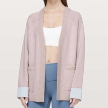 Lululemon NWT Reverse Me Wrap Cardigan Merino Wool Reversible Pink Blue ... - £60.29 GBP