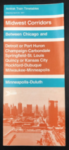 VTG 1977 Amtrak Train Timetables Midwest Corridors April 24th Chicago De... - $9.49