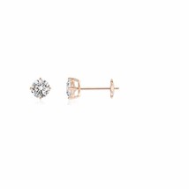 ANGARA 3.2MM Natural Solitaire Diamond Stud Earrings in 14K Rose Gold for Women - £231.73 GBP
