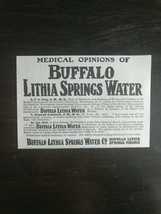 Vintage 1909 Buffalo Lithia Springs Water Company Original Ad - £5.22 GBP
