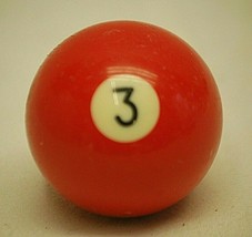 Pool Table Billiard Ball #3 Solid Red Vintage Replacement Piece - £10.19 GBP