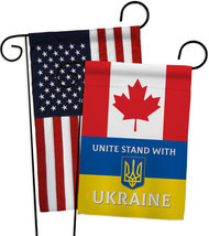 Canada Stand With Ukraine Garden Flags Pack Cause 13 X18.5 Double-Sided House Ba - £23.52 GBP