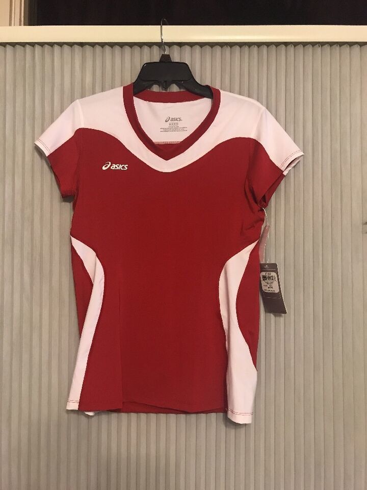 ASICS Women's Tank Top Shirt Red Size M Short Sleeve Tee Running