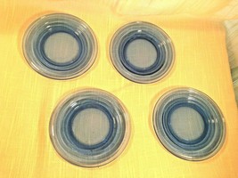 4 Vintage Cobalt Blue Moderntone Depression Glass B&amp;B Plates  - £19.97 GBP